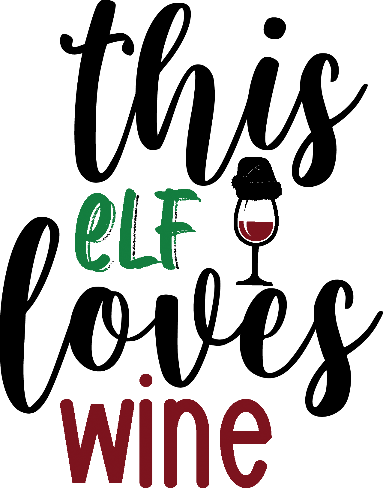 This Elf Loves Wine Unisex Christmas T-shirt